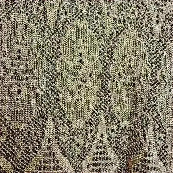 Vintage Sharade Nites Metallic Gold Fringe Blouse Women’s Boho 80s Made in USA - Picture 10 of 13